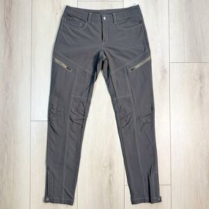 Athleta Olive Brown Outdoor Hiking Pants Women's Size 2 Zipper Ankle Cargo Stret